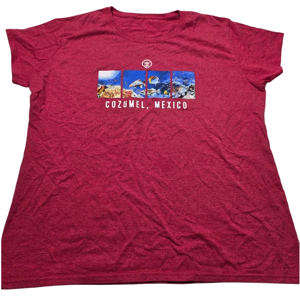 Royal Caribbean Cozumel Mexico Cruise T-Shirt Red Heather Unisex XL Graphic Tee